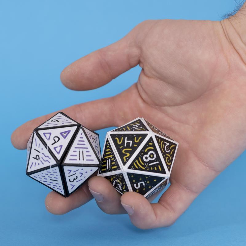 Multicolor Folding D20 Dice // 20 Sided Icosahedron Dice