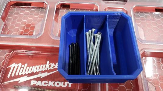 Milwaukee Packout Low Profile 3 Long Compartment Bin