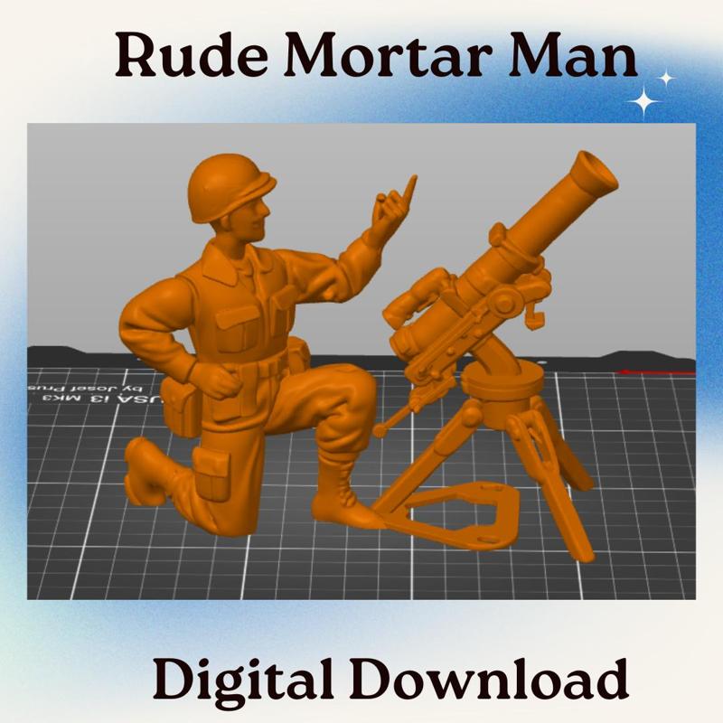 Rude army Man / Mortarman with Mortar and shells
