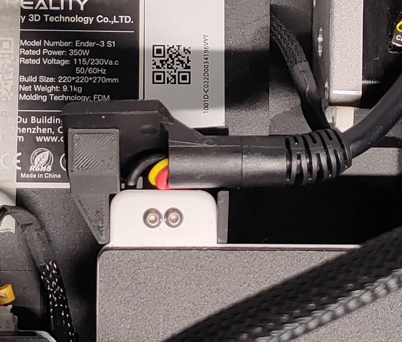 Ender 3 S1 Bed Cable relocation angled adapter