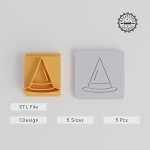 Witches Hat Stamp Tile Set, 5 Sizes, Perfect for Clay, Cookies & Fondant