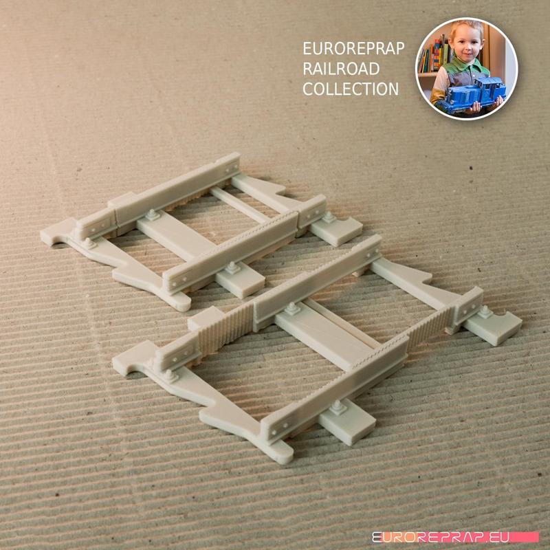 Complementary, ADJUSTABLE track - straight (No3A) - Euroreprap Railroad System