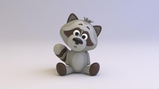 Cute Raccoon Stl File for 3D printers Raccoon STL model
