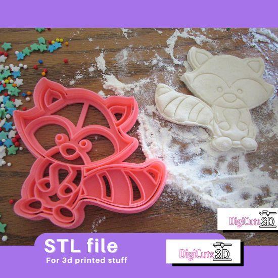 Raccoon Woodland STL File - Animals of the wood Cookie Cutter