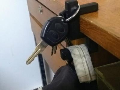 Table hook for backpack and key