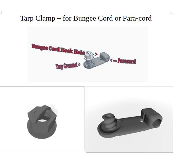 Tarp Clamp for Paracord or Bungee