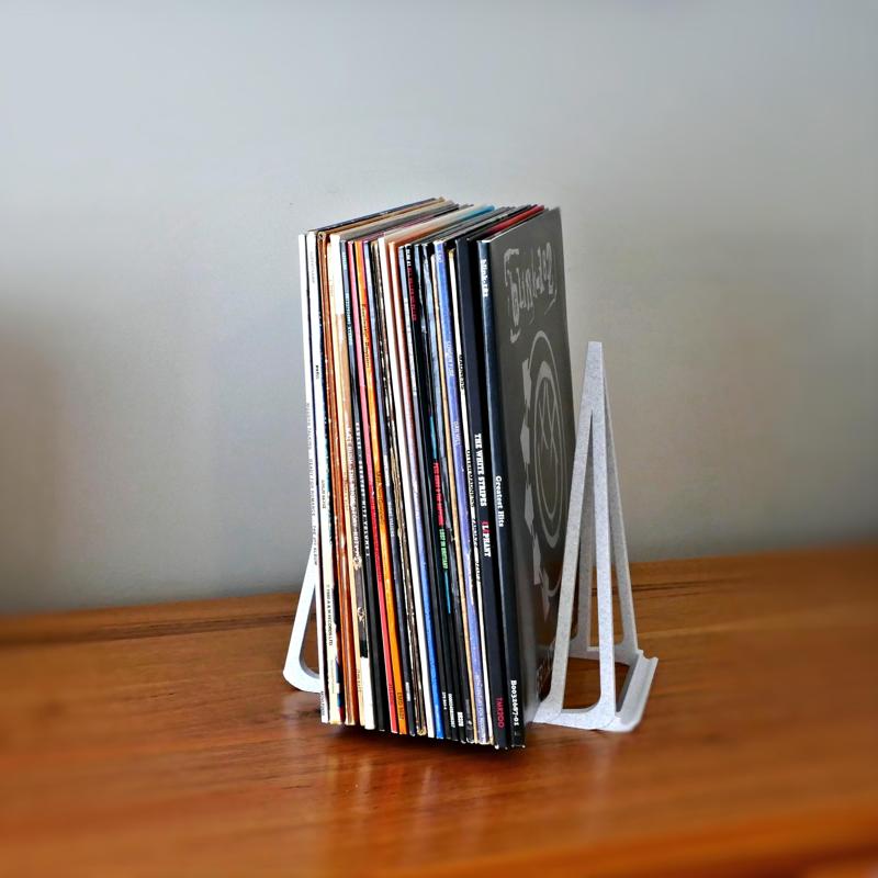 Vinyl Record Holder with 'Now Playing' Shelf