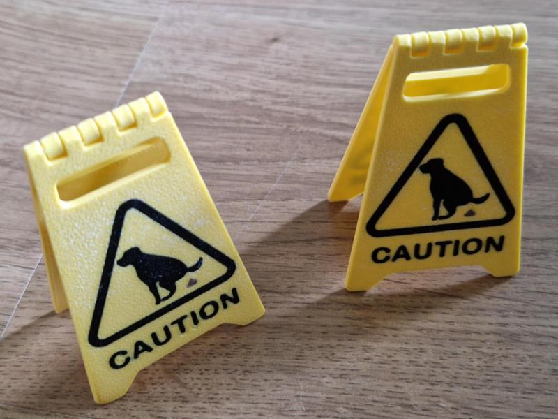 Caution Dog Poo Sign - Print in Place