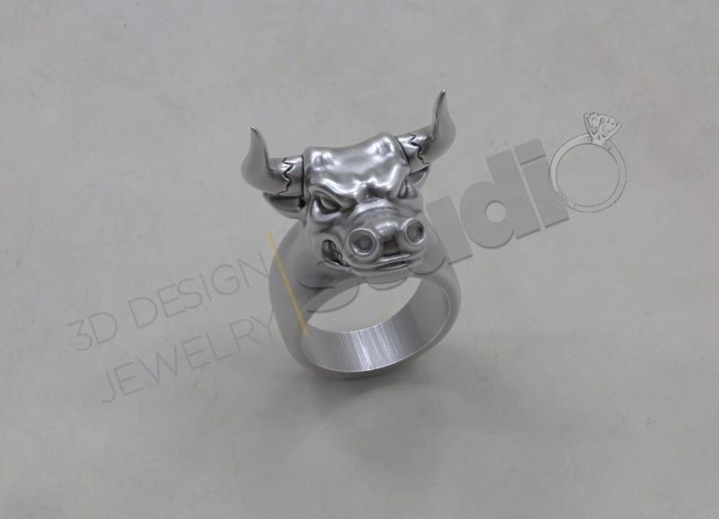 Beautiful detailed bull head 3d model