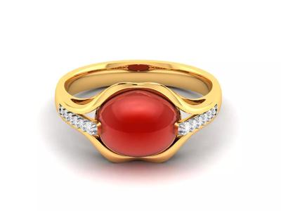 Solitaire Engagement Women Opal Stone  Ring