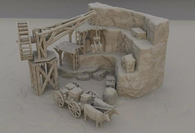 Small Stone Quarry  Tabletop Terrain 28 mm