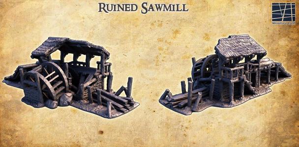 Ruined Sawmill - Tabletop Terrain - 28 MM