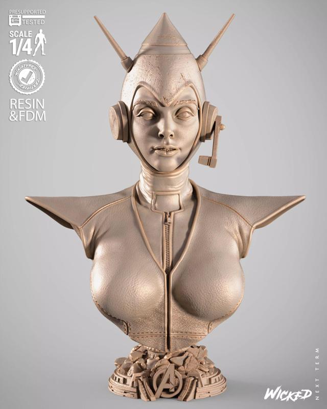 Wicked Marvel The Wasp Portrait Bust 3D print model