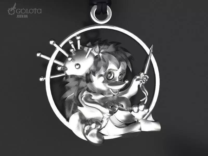 Hedgehog-seamstress original pendant