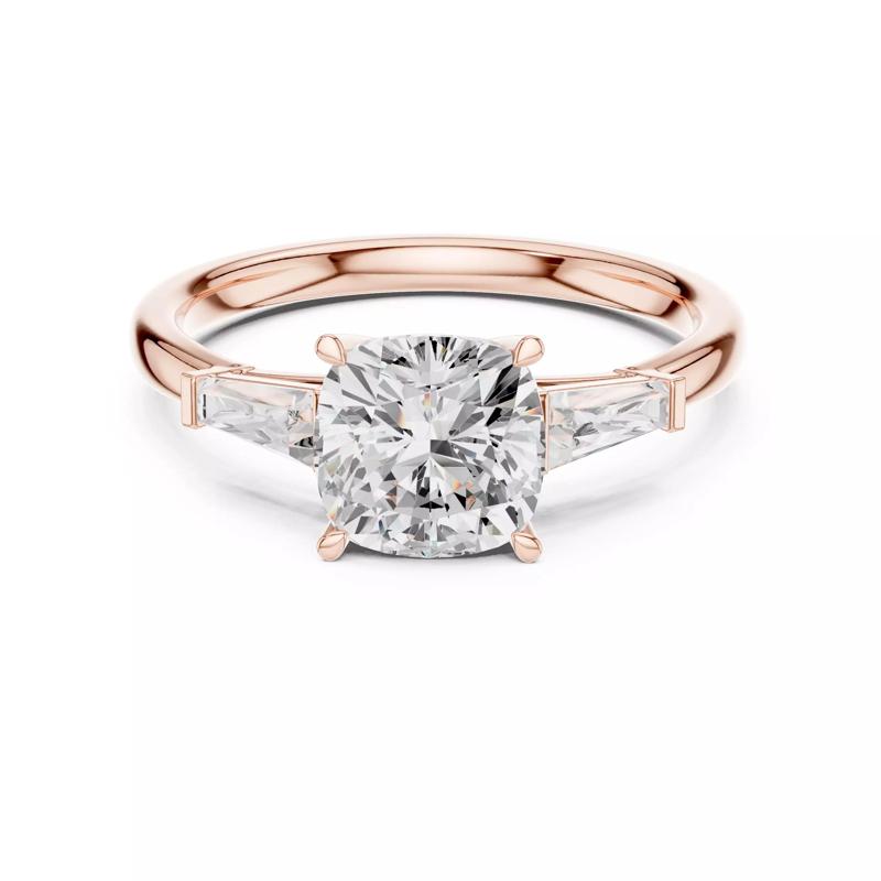 Three Stone Cushion Taper Baguette Cut Wedding Ring File Video