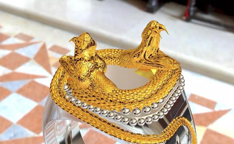 twin snakes ring