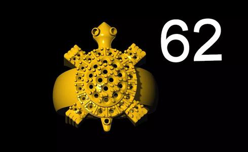 tortois golden turtle ring with number