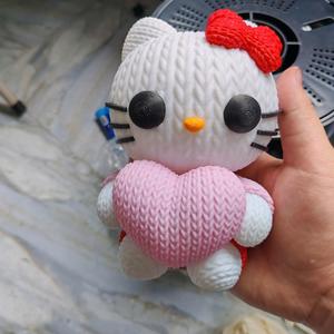 hello kitty KNITTED - CROCHET - TOY - DECORATION - 3D PRINT MODEL - 3MF MULTICOLOR