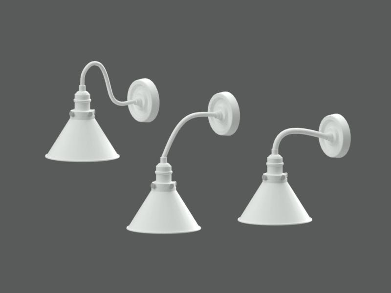 Model 4. 3 versions of Miniature Wall Lamps