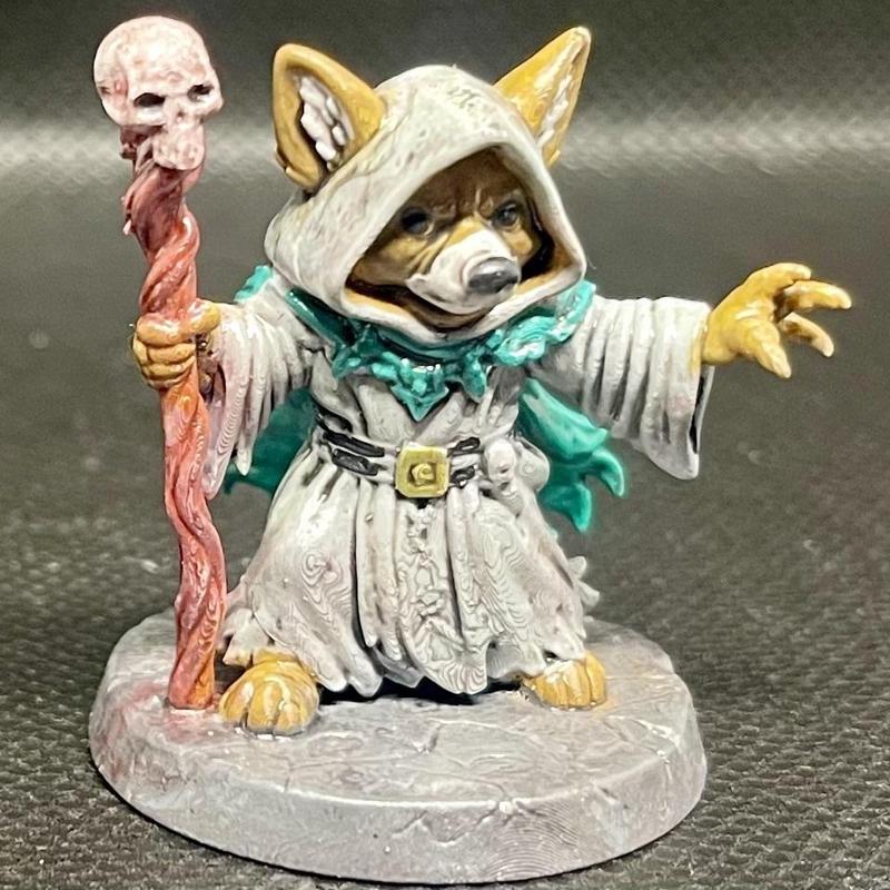 Corgwyn Necromancer – Bonehowl Conjurer (32mm Heroic Mini)