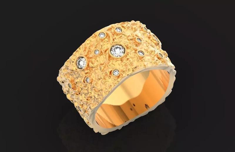 textured ancient Wedding Band 1105