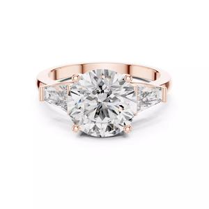 Three Stone Round and Taper Baguette Diamond Ring File Video