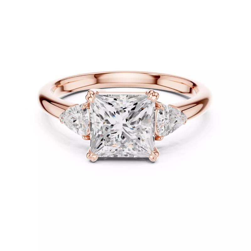 Three Stone Princess and Trillion Cut Wedding Ring 3DM STL Video