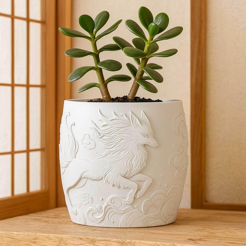 Kitsune Fox Planter STL – No Supports, Japanese Style Pot
