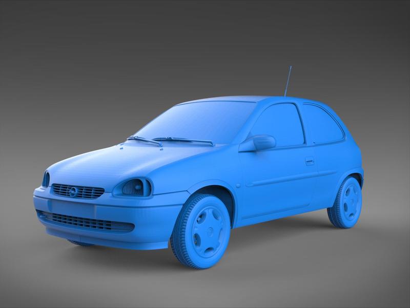 Opel Corsa B 3Door 1998 STL PRINTABLE MODEL