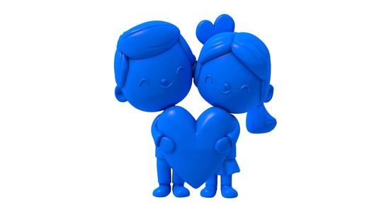 3d Kiss / Wedding Couple/ Cute Couple Holding Hear / Eternal Love / Wedding Foxes /lovers kissing / wedding
