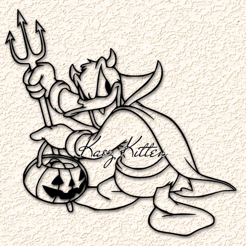Spooky Devil Donald Duck Wall Art Home Decor
