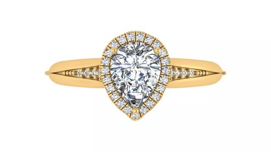 Pear-Shaped Halo Diamond Engagement Ring