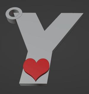 KEYCHAIN WITH LETTER AND HEART