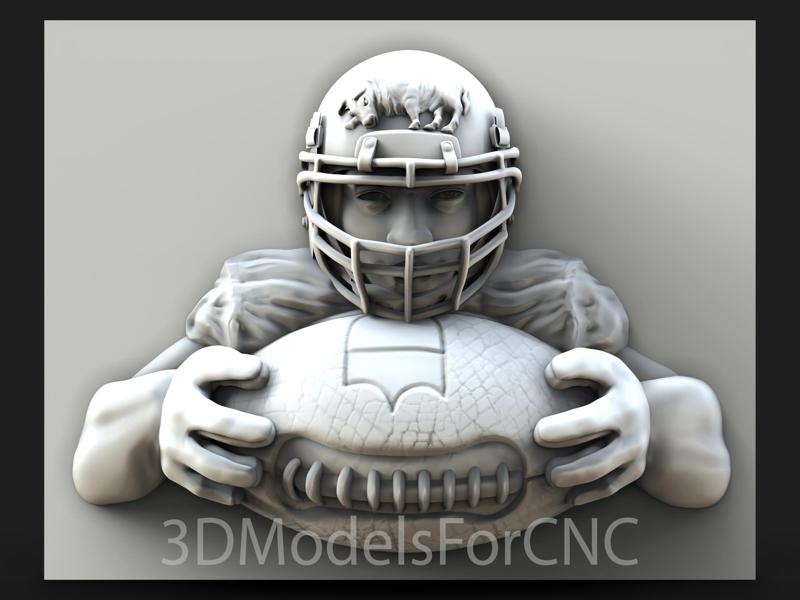 3D Model STL File for CNC Router Laser & 3D Printer American Football Player