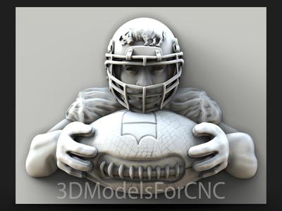 3D Model STL File for CNC Router Laser & 3D Printer American Football Player