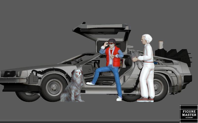 MARTY MCFLY DOC EMIT BROWN BACK TO THE FUTURE FIGURINE MINIATURE 1:24 3d print