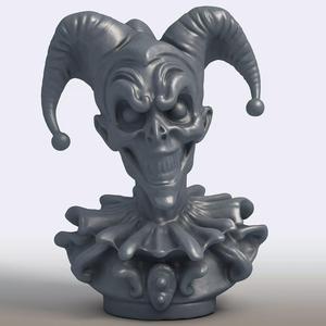 Creepy Jester Bust Halloween Clown Sculpture
