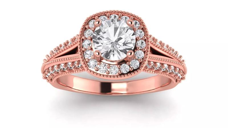 Solitaire Wedding Engagement Women Ring Double Band Ring