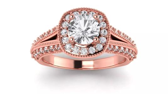 Solitaire Wedding Engagement Women Ring Double Band Ring