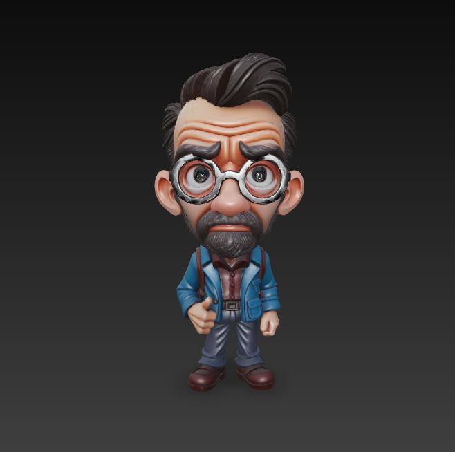 CHARACTER WITH GLASSES ASSETS VIDEO GAMES