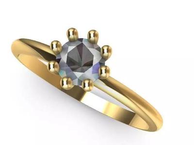 2 solitaire ring stl verified