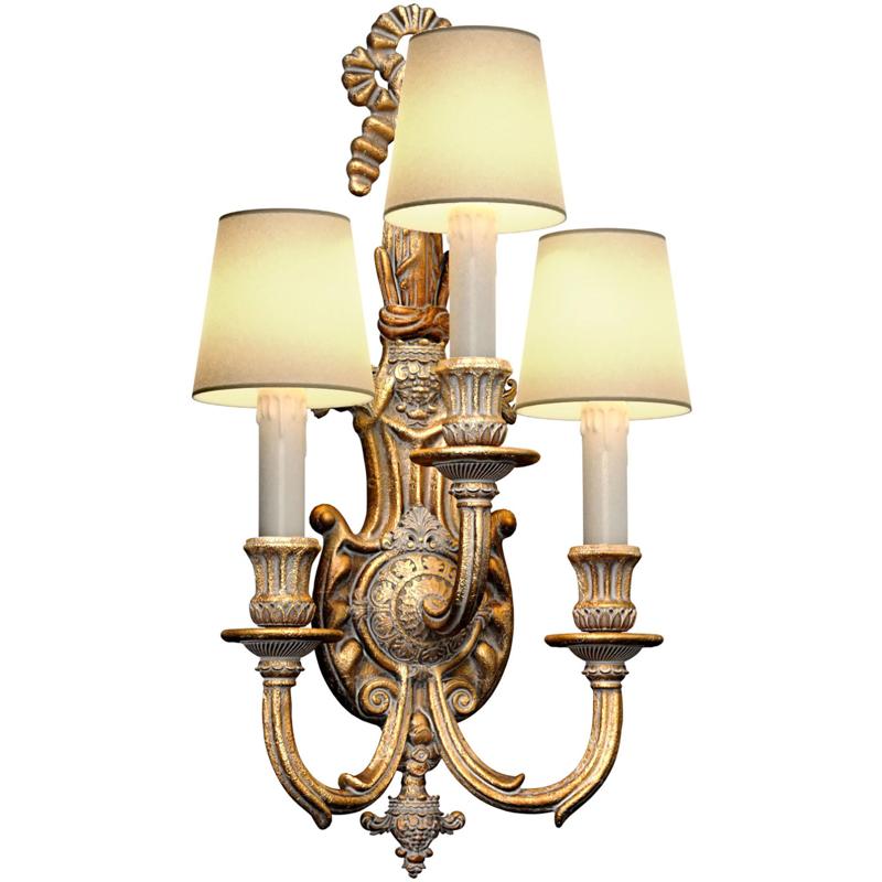 Large Antique Rococo Wall Lamp Sconce Classic English style 3D model