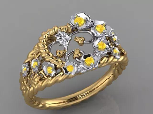 Ring Spring in my heart with diamonds 006ct