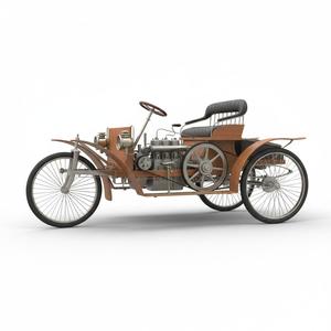 Historic De Dion-Bouton Steam Car (1895) - Vintage Automobile 3D Print Model
