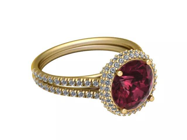 HIP HOP STYLISH RUBY RING 3D PRINTABLE MODEL