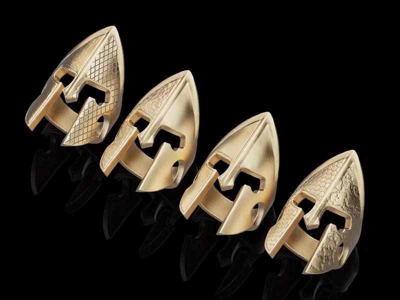 Spartacus shield ring silver  gold jewelry printable 3D model