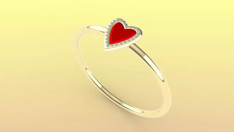 joias anel coracao ouro brilhante