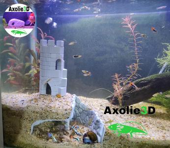STONE TOWER WITH STAIRS FOR AN AQUARIUM CAVE