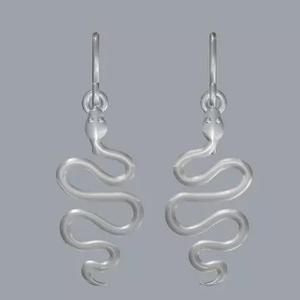 Sterling Silver Snake Dangle Earrings