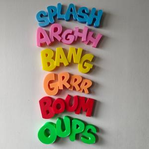 3d onomatopoeia, Boum, Arghh, Grrr, Bang...